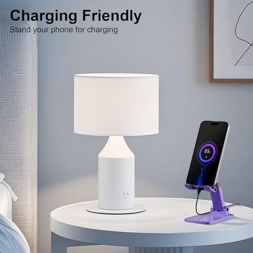Phone Stand for Desk, Cell Phone Holder Adjustable Cellphone Tablet Stand for Desk Height Angle Adjustable Compact Design for iPhone iPad Android Devices Under 12" (Purple, 1Pack) - color: 03-Purple