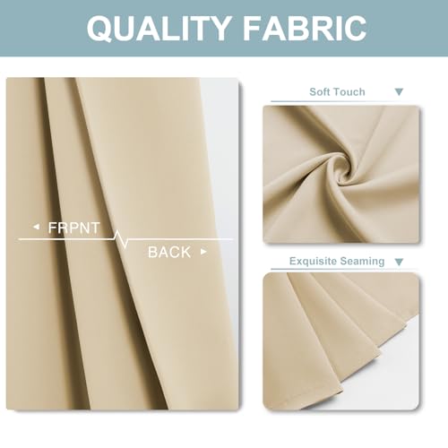 ChrisDowa Small Window Curtains 50 inches Long for Bedroom - Grommet Short Thermal Insulated Room Darkening Curtains for Kitchen (2 Panels, Biscotti Beige, 29 x 50 Inch) - color: Biscotti, size: 29"W x 50"L (Pack of 2)