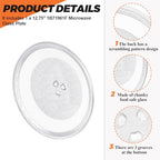12.75" Microwave Glass Turntable Fit for GE, LG, Kenmore, Sears Microwave Glass Tray, 12 3/4 inch Microwave Glass Plate Replace WB49X10129 1B71961F 1B71961H 507049 WB49X10074 3390W1A027A by Beaquicy - size: 12.75"