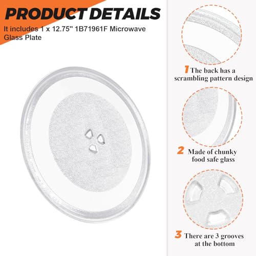 12.75" Microwave Glass Turntable Fit for GE, LG, Kenmore, Sears Microwave Glass Tray, 12 3/4 inch Microwave Glass Plate Replace WB49X10129 1B71961F 1B71961H 507049 WB49X10074 3390W1A027A by Beaquicy - size: 12.75"