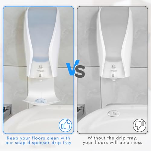 2PCS Dispenser Drip Tray Wall Mount Soap Dispenser Bracket,Laundry Detergent Drip Catcher Prevent Dripping and Spraying, Easy to Clean(White) - color: White