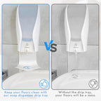 2PCS Dispenser Drip Tray Wall Mount Soap Dispenser Bracket,Laundry Detergent Drip Catcher Prevent Dripping and Spraying, Easy to Clean(White) - color: White