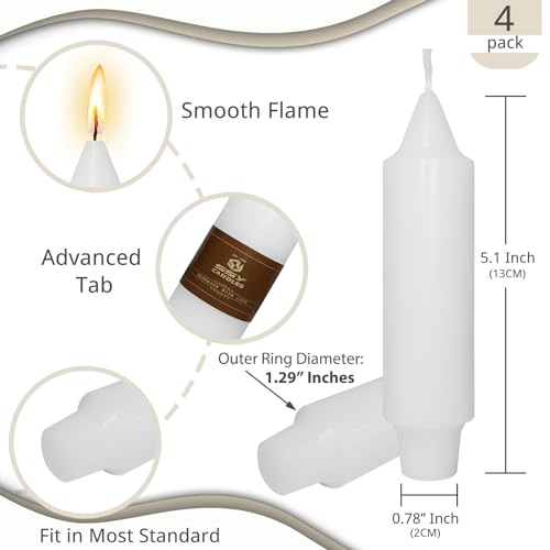 NJAO HOO Halloween Candlesticks White Short Taper Candle 5 Inch Unscented Dripless Tapered Candle Set for Home Dinner Party Fall Decor, 4 Pack - color: White, size: 5 In