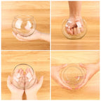 Set of 6 Clear Glass Vases, 4.7” W x 3.5” H, Round Candle Holders, Bubble Bowl, Flower Vases with Sponge Brush, Decorative Centerpieces for Wedding Home Decor