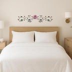 Birminwind Metal Flower Wall Art above Door: 3D Floral Wall Décor above Window with Bird Leaves - 32.28" Black and Gold French Country Decoration above Bed Couch Tv