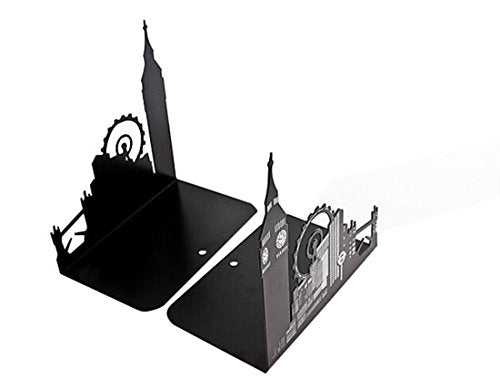 Famous Landmark of Europe and America Iron Metal Decorative Bookends Book End Book Organizer for Library School Office Home Deck Study Gift (Big Ben and London Eye) - color: London Big Ben