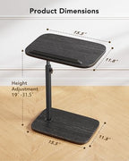 HUANUO Adjustable TV Tray, Height Adjustment TV Trays with 360° Swivel and 90° Tilt, Sturdy & Multi-Functional Sofa Table with Anti-Slip Bar, Space-Saving Side Table for Couch, Bedside, and Dining Use - color: Black