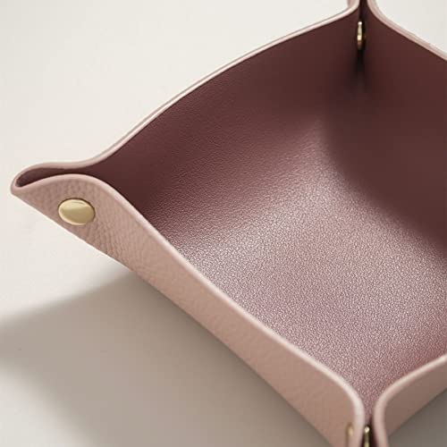 OLETHA Small Foldable Valet Tray - Aesthetic Desk Organizer for Home, Office & Travel - Portable Catch All Bowl for Keys, Jewelry & Essentials - Pink - color: Pink