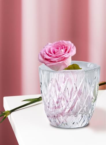 Serene Spaces Living 2.5" Elegant Glass Crystal Tea Light Holders for Events and Weddings - size: Twin