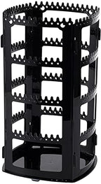 Sooyee 360 Rotating Earring Holder and Jewelry Organizer, 4 Tiers Jewelry Rack Display Classic Stand, 156 Holes and 160 Grooves for Necklaces Earrings Piercings, Black - color: Black