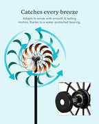 Wind Spinners Outdoor - Metal Windmill for Yard, Garden Spinners with Stake, Yard Art, Ideal Lovely Gift for Family Friends(13'' W x 54'' H) - color: Bronze-1