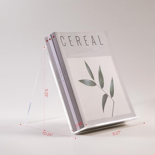 Acrylic Book Stand, Book Display Holder 8.5 x 11, Clear Acrylic Display Easel Transparent Display Stand Holder Tablet Holder for Album, CD, Magazine, Picture, Plate, Artworks, Phone, Tablet - size: 8.5" x 11"