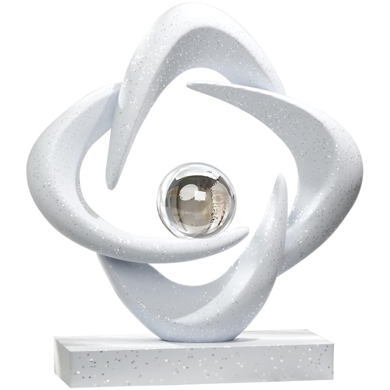 Abstract Art Sculpture, Resin Gold Decorative Statue, Modern White Ornaments for Living Room, Decorativas Modernas for Coffee Table/Entryway/Office Collectibles (Sandstone) - color: Sandstone