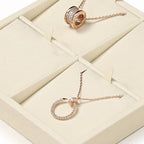 Oirlv Microfiber 4 Slots Jewelry Pendant Display Tray Jewelry Necklace Organizer Display Tray(Beige) - color: 4 Necklaces P13411