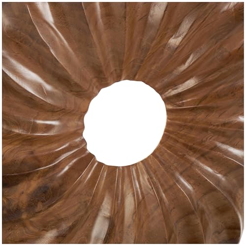 Deco 79 Teak Wood Abstract Handmade Decorative Sculpture Dimensional Circular Home Decor Statue with Center Cutout, Accent Figurine 16" x 5" x 17", Brown - size: 16" x 5" x 17"