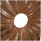Deco 79 Teak Wood Abstract Handmade Decorative Sculpture Dimensional Circular Home Decor Statue with Center Cutout, Accent Figurine 16" x 5" x 17", Brown - size: 16" x 5" x 17"