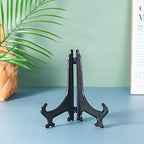Artliving 7" Black 24pcs/Set Plastic Easels Plate Display Stands Picture Frame Stand Holder - color: Black, size: 7inch(24piece)