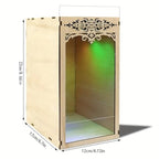 Book Nook Kit, Simple Booknook Bookend, Miniature Dollhouse House Kit for Beginner, DIY 3D Puzzle Model with LED Light and Dust Cover - style: Plain