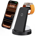 Anlmz 3 in 1 Charging Station for iPhone, Wireless Charger for iPhone 17 16e 16 15 14 13 12 11 X Pro Max & Apple Watch - Wireless Charging Station for AirPods 4 3 Pro - color: Black