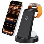 Anlmz 3 in 1 Charging Station for iPhone, Wireless Charger for iPhone 17 16e 16 15 14 13 12 11 X Pro Max & Apple Watch - Wireless Charging Station for AirPods 4 3 Pro - color: Black