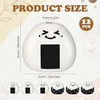 12 Pcs Cute Handmade Mini Flower Vase, Ceramic Rice Ball Japanese Onigiri Miniature Vases for Home Room Table Decoration Japanese Craft Gift