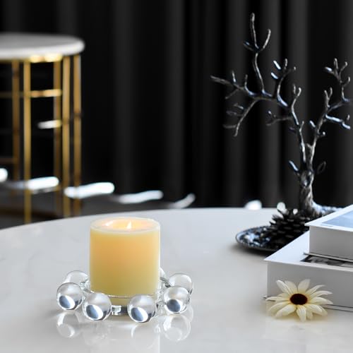 Crystal Candle Holders Pillar Candlestick Decorations for Home Party Dinner Christmas, Suitable for Large Cylindrical Candles, Clear - color: Clear