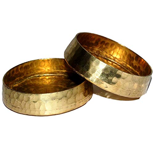 Hand Made Pure Brass Tealight Candle Holder Set of 2 Votive Holders