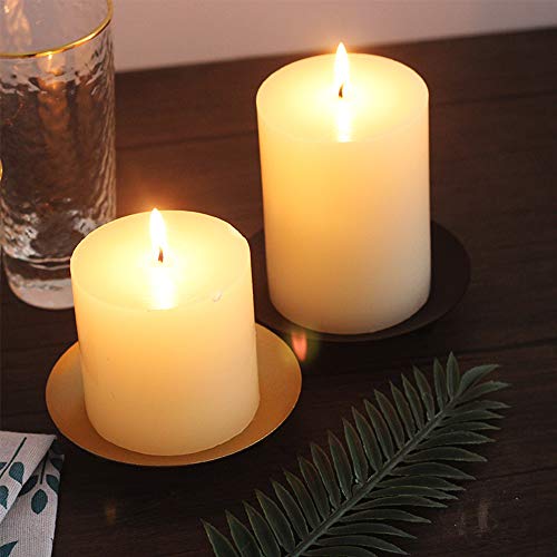 Decorative Iron Plate Candle Holder Pedestal Wax Candle Stand, Taper Candles for Candlesticks, Pillar Candle Holder for Wedding Decoration, Home Decor Bar Party (White and Gold) - color: Gold,golden,white