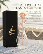Forever Rose Bloom Box & Phantom Vase Combo, Rose Gold Dipped Rose in a Personalized Gift Box That Says I Love You Embossed in Gold Foil, Unique & Everlasting Gift for Any Occasion - color: "I Love You" Gold Rose Dipped Rose (Phantom Vase & Bloom Box)