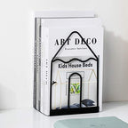 Minimalist Style Bookends Metal Adjustable Books Holder Stand Book Rack Desk Bookend - Pen, Black - color: Pen, Black