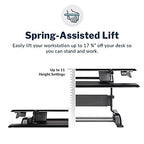 Vari - VariDesk Essential 30 - Two-Tier Standing Desk Converter for Home Office - Adjustable Sit Stand Desk with 11 Height Settings - Standing Desk Riser for Monitor & Accessories - 30" Wide, Black - size: 30"