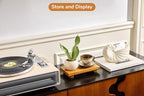 Small 10" Acacia Wood Riser Pedestal Stand – Farmhouse Wood Display Riser for Kitchen and Bathroom Décor - Counter Display, Plant Stand, Jewelry Holder, Vanity Tray, Candle Stand (S:10"x5.6"x1.57") - size: Small:10“x 5.6"