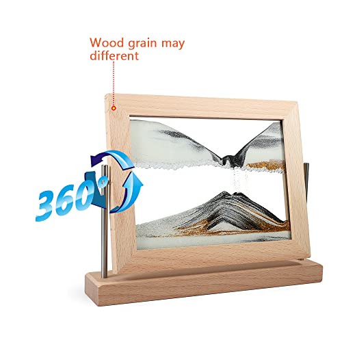 Bochino Moving Sand Art Picture Dynamic Sand Picture 3D Sand Art Frame Sandscape Moving Sand Picture for Home & Office Décor - color: Gold