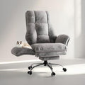 Big and Tall Office Chair, Flip Armrests for Pets & Cross Legged Sitting, Executive Ergonomic Computer Gaming Chair with Foot Rest, Premium Tech Fabric Wide Seat Reclining Desk Chair - color: Grey