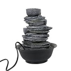 10.6inch Rock Indoor Water Fountain Zen Meditation Tabletop Fountain with LED Light for Home Office Bedroom - color: 10 3/5"_1
