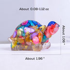 8PCS Crystal Turtle Figurine Set for Teens- Handmade Sea Turtle Resin Decor for Home, Office & Fish Tank, Healing Crystal Animal Statues for Desk, Shelf or Meditation Space Gift