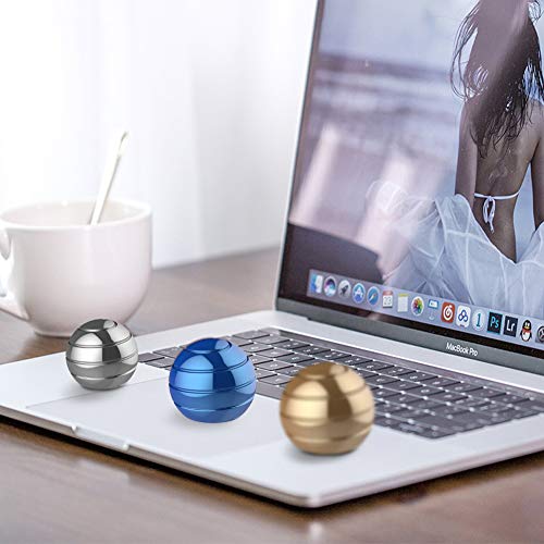 Kinetic Desk Toy, Anxiety ADHD Relief, Optical Illusion Fidget Toy for Office Adults, Blue (39MM) - color: Blue