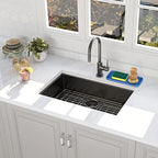 EG-SIPRO Silicone Sponge Holder, Kitchen Sink Organizer Tray, Sponge Caddy Dish Soap Holder, Scrubber, Soap Dispenser, Scouring Pad - color: E-bu, size: 9.3x3.6inch