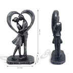 Couple Heart Resin Figurine, 8.1" H, Romantic Gifts for Him & Her, Faux Black Wrought Iron Finish, Engagement Anniversary Wedding Keepsake Home Decor ﻿ - style: Heart