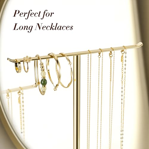 Jewelry Holder Stand with Ceramic Base: 12" Tall Necklace Organizer Rack, Tree Design Display Storage for Necklaces, Bracelets, Rings, Earrings, Aesthetic Room Décor for Girls and Women, Green - color: Green, size: 6.7" base