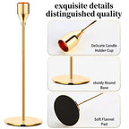 Oatnauxil Metal Gold Taper Candle Holder for Wedding, Dinning, Party, Fits 3/4 inch Thick Candle&Led Candles (Set of 6 Pcs) - color: Gold