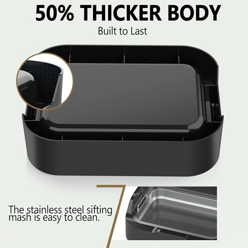 Trimming Tray with 150-Micron Replaceable Mesh – Ergonomic High-Wall Design with Static Brush for Fine Particle Sorting and a Clean, Organized Workspace - size: Large(with Brush)