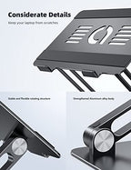 Lamicall Adjustable Laptop Stand, Portable Laptop Riser, Aluminum Laptop Stand for Desk Foldable, Ergonomic Computer Notebook Stand Holder for MacBook Air Pro, Dell XPS, HP (10-17.3'') - Black - color: 2-Black