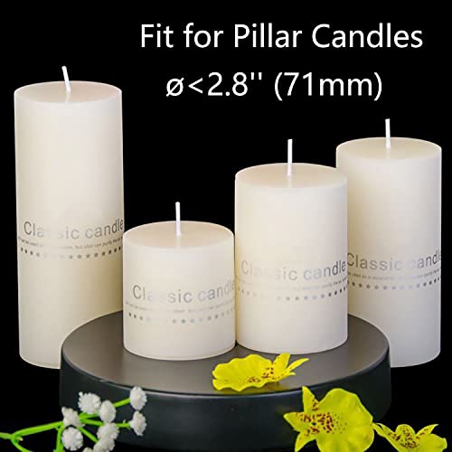 Pillar Candle Holders Stands Set of 2, Candle Holders for Pillar Candles Decorative Candlestick Holder for Fireplace, Home Decor, Dinning, Party, Wedding, Matte Black, 6.2" & 8.7" - size: Pillar Candle Holders 6.2" & 8.7"