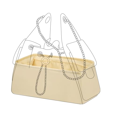DGAZ Silk Purse Organizer Insert Fits Chanel 25 Handbags，Silky Smooth Bag Organizer，Luxury Handbag & Tote Shaper(Jaune poussin,Medium) - color: Jaune poussin, size: Medium