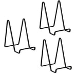 3 Pack 4 inch Metal Plate Stands for Display, Plate Holder Pictures Frame Easel Display Stand, Tabletop Picture Stand, Iron Easels for Display Photo Frames, Plates, Vinyl Record，Book, Plaque, Sign