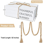 Decorative Books for Home Decor, White Faux Books for Decoration, Rustic Farmhouse Stacked Display Books (Thankful Grateful Blessed) - style: Thankful Grateful Blessed