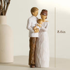 NAN ZAI NAN FANG Family of 3 Figurines Gift for New Parents Resin Hand Painted Sculpture Mom Dad Gifts First Mothers - style: A Family of 3