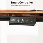 TIQLAB Standing Desk 55 x 24 inch, Electric Height Adjustable with Splice Board, Stand Up Desk, Sit Stand Desk Computer Desk for Home Office, Black Frame/Rustic Brown Top - color: Rustic Brown, size: 55*24 inch
