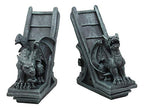 Ebros Gothic Roaring Gargoyles with Celtic Floral Knotwork Bookends Figurine Set in Rooftop Sculptural Design 7" High Medieval Renaissance Architectural Goth Decor Resin Sculptures Gargoyle Statue